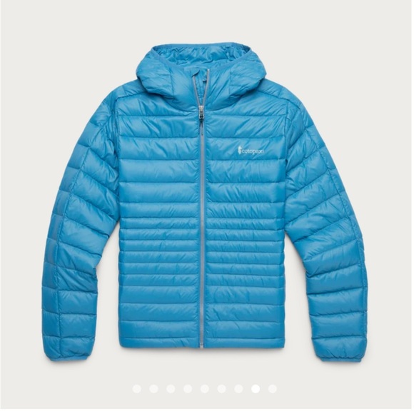 Cotopaxi Women's Large Fuego Hooded Down Jacket Puffer Lake Blue Aqua NWT - Picture 8 of 16
